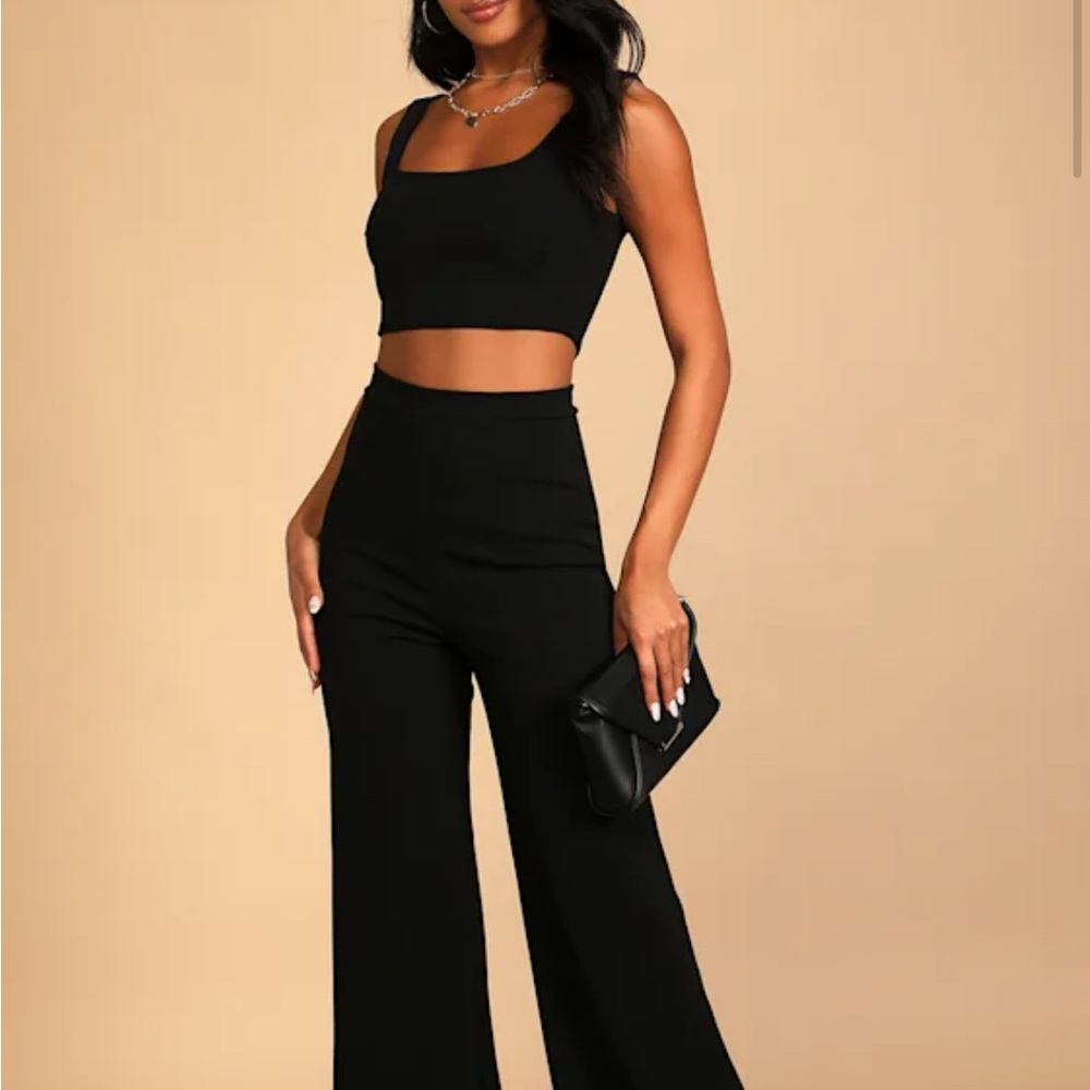 Lulu's Black Wide Leg Jumpsuit